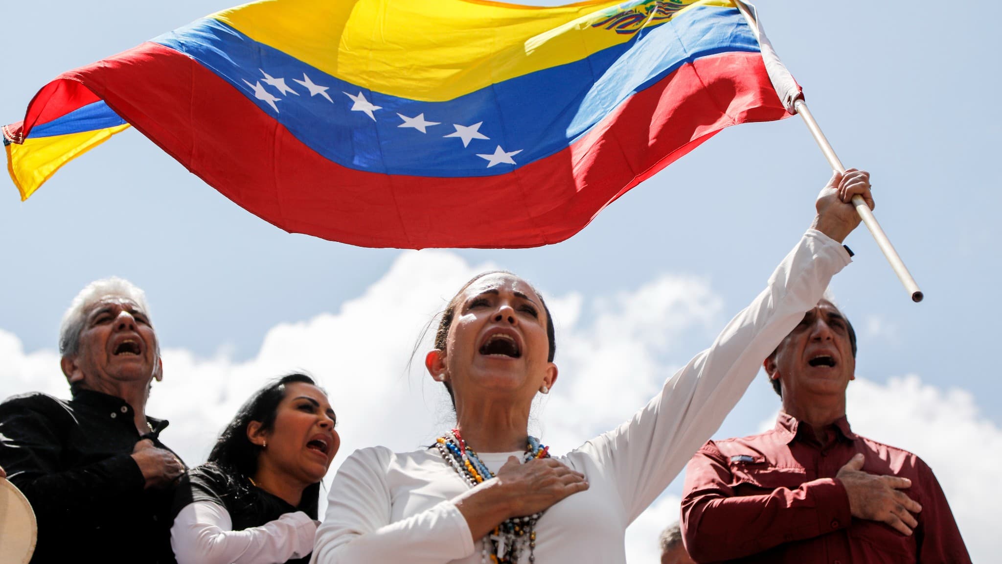Den venezuelanske oppositionsledaren och årets fredspristagare Maria Corina Machado.