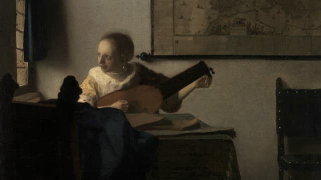 Kvinna med luta - oljemålning av Johannes Vermeer från omkring 1662–1663.
