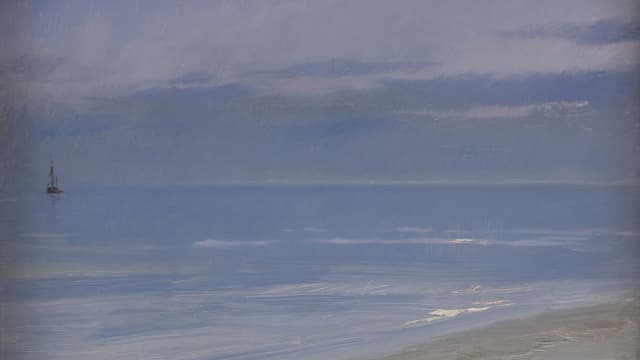 Skagen Beach in Moonlight (1899) by Peder Severin Krøyer (Danish, 1851 – 1909)