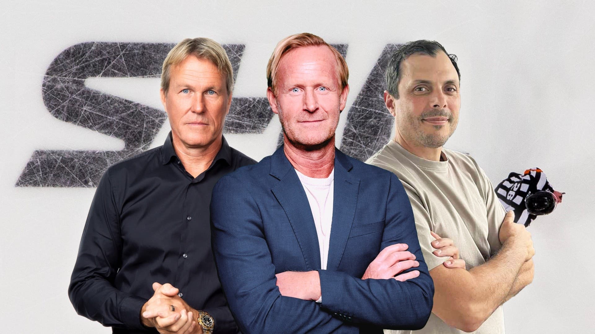 Magnus Wahlman, Daniel Widing och Johan Garpenlöv inklippta i bild där domare syns i bakgrunden.