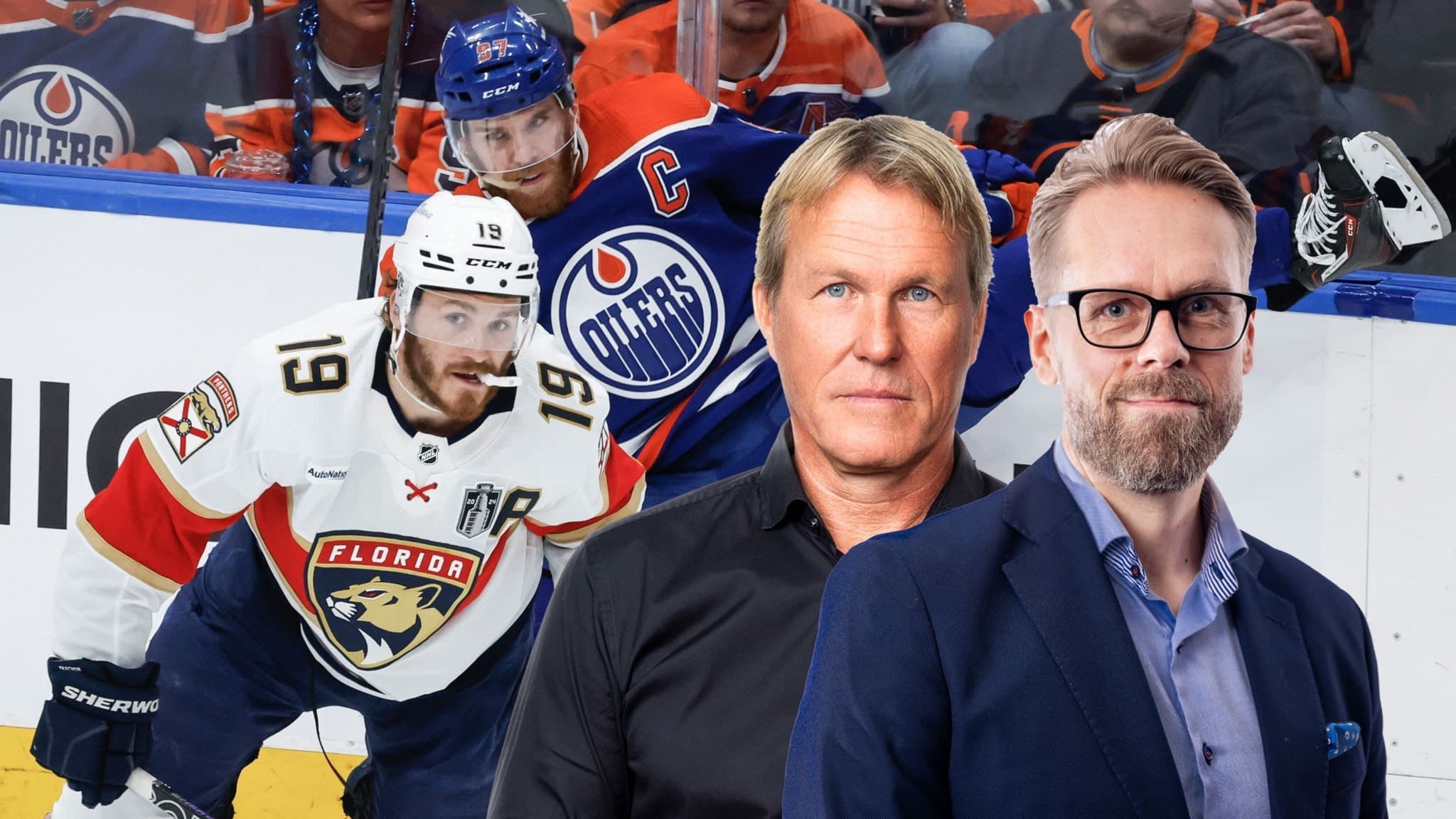 NHL-uppsnack med Johan Garpenlöv och Uffe Bodin. Foto: Jeff McIntosh/AP och SR